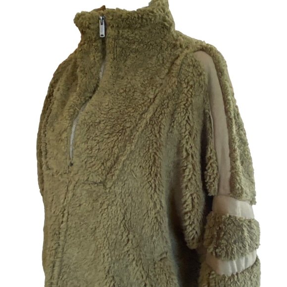 Free People Movement Women's Army Green Nantucket Fleece Plush Relaxed Slouchy L - Picture 6 of 13